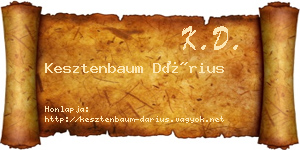 Kesztenbaum Dárius névjegykártya
